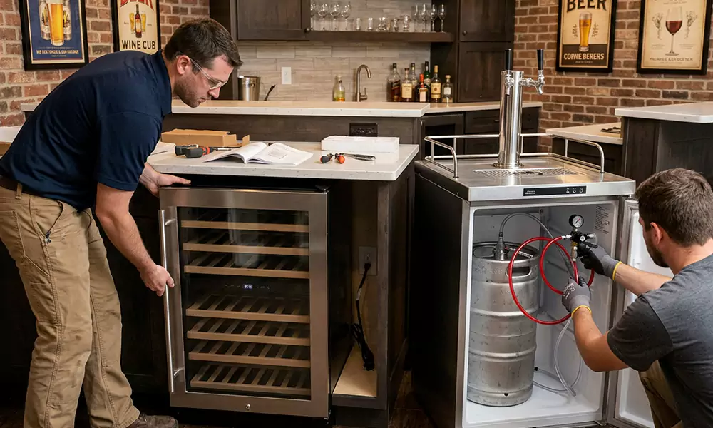 Wine Cooler and Kegerator Installation in Newton, MA